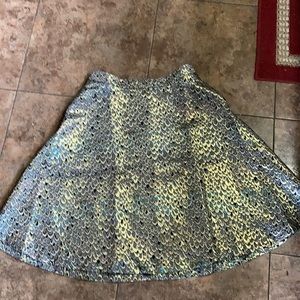 New ModCloth A-Line gold Iridescent Skirt, size 14